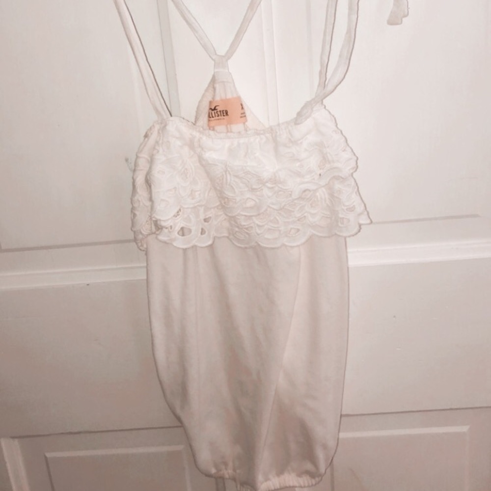 Hollister White Lace Top